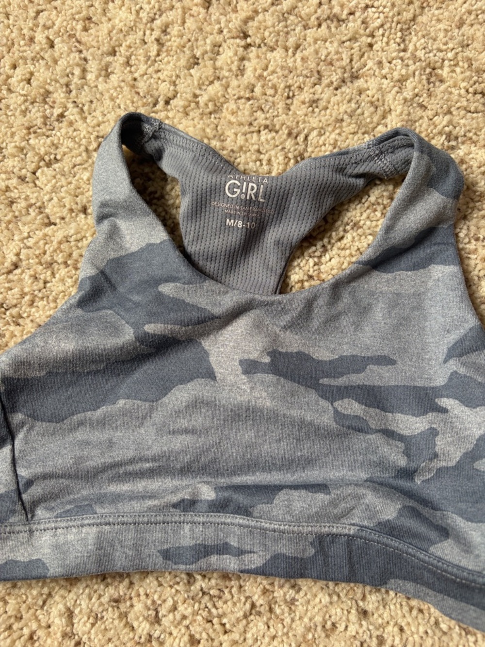 Athleta Girl Gray Camo Sports Bra Top